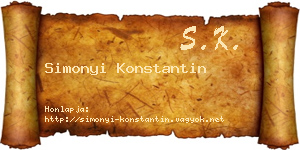 Simonyi Konstantin névjegykártya